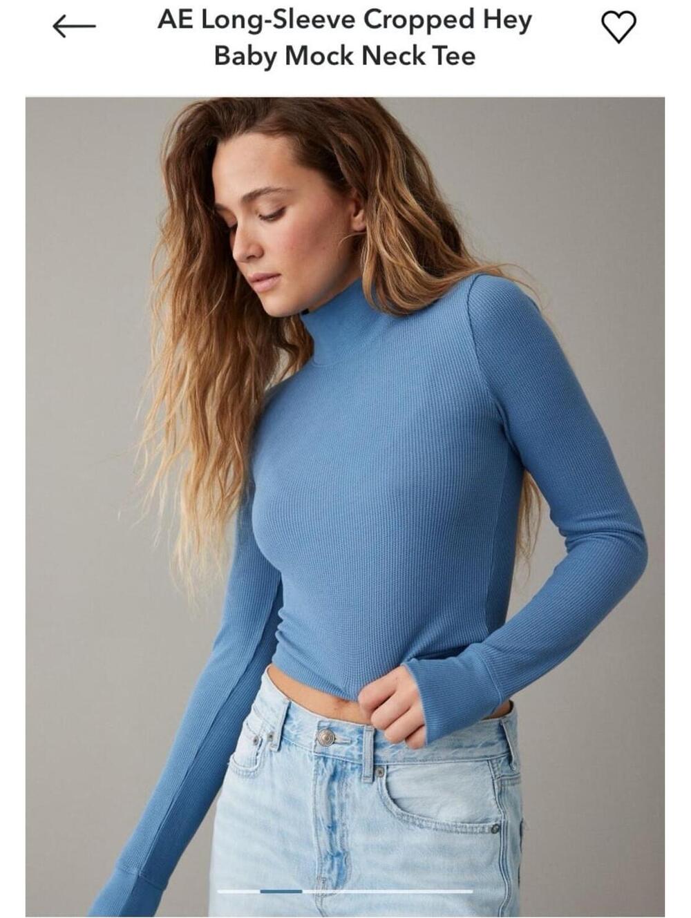 AE Long sleeve cropped mock neck shirt